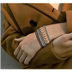 NWT Jenny Bird Austin Metal Gold & Silver Bracelet